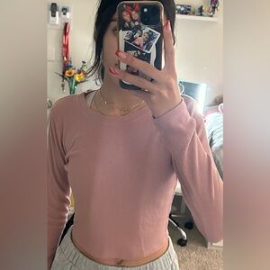 Crop long sleeve pink size small